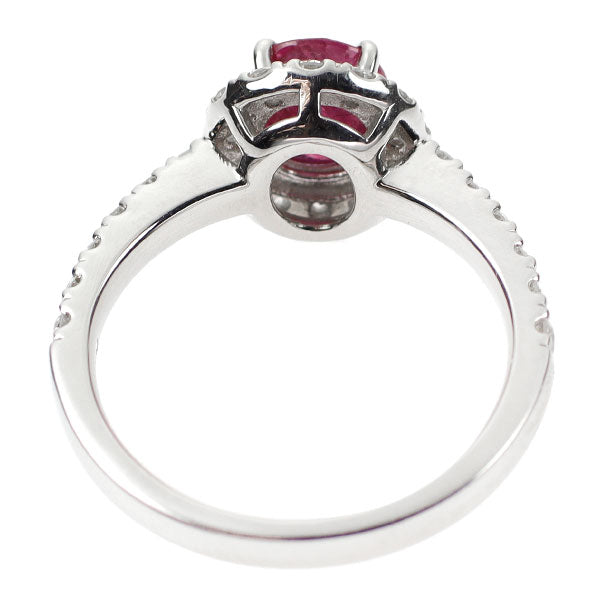 New Pt950 Burmese pigeon blood ruby ​​diamond ring 1.20ct D0.63ct [Escore] 