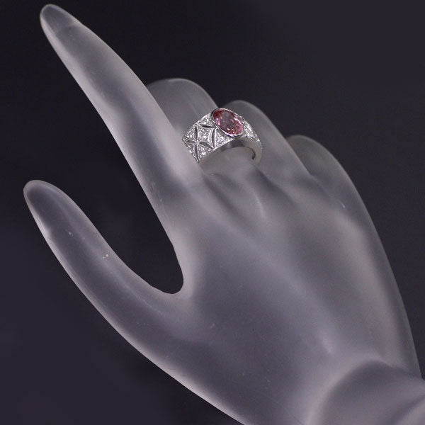 MIKIMOTO Pt950 Sri Lankan Pink Sapphire Ring 2.57ct D0.47ct 