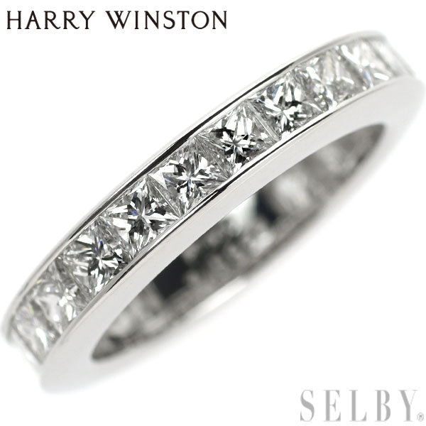 Harry Winston Pt950 Diamond Ring Princess Channel 3.6mm 