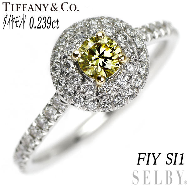 Tiffany Pt950/K18YG Diamond Ring Solest 0.239ct FIY SI1 