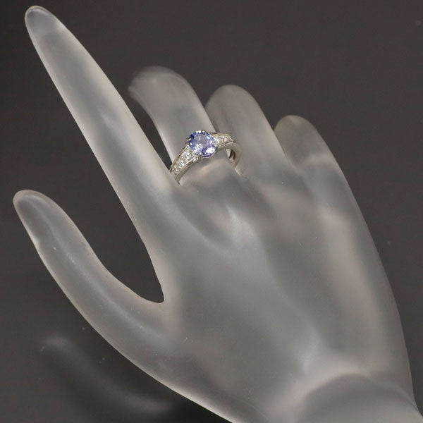 Brand new rare Pt900 Sri Lankan unheated violet blue sapphire diamond ring 1.29ct D0.20ct 