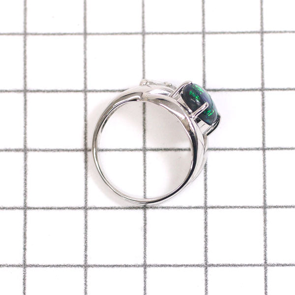 Pt900 ブラックオパール ダイヤモンド リング 1.39ct