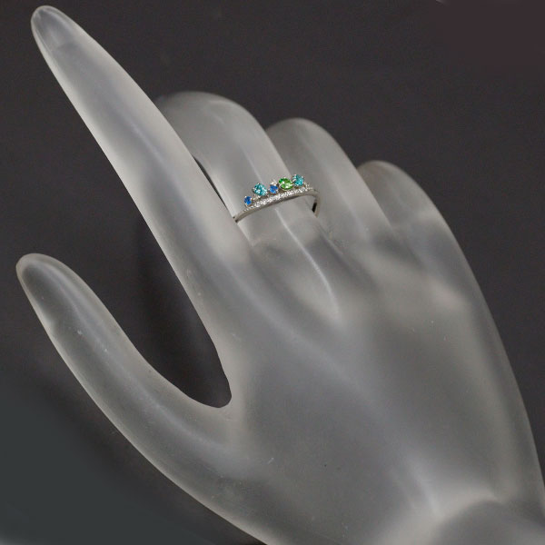 Brand new, rare Pt900 Brazilian unheated Paraiba tourmaline awinite ring 0.10ct H0.02ct DG0.07ct D0.06ct 