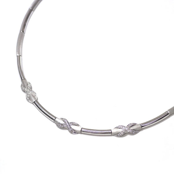 K18WG diamond necklace 0.55ct Omega 