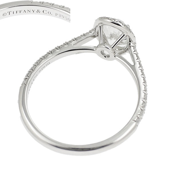 Tiffany Pt950 Oval Diamond Sole Ring 0.792ct G VS1 #12《Selby Ginza Store》[S Polished like new] [Used] 