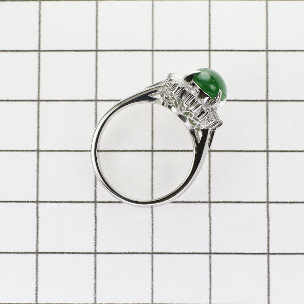 Pt900 Jade Diamond Ring 2.52ct D0.32ct 