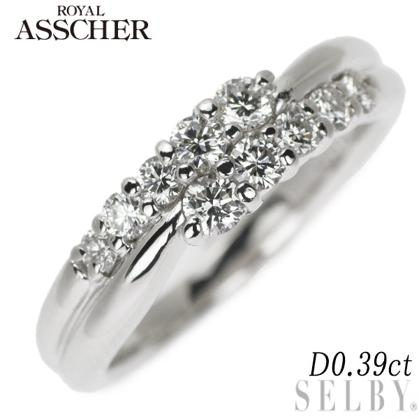 Royal Asscher Pt900 Diamond Ring 0.39ct 