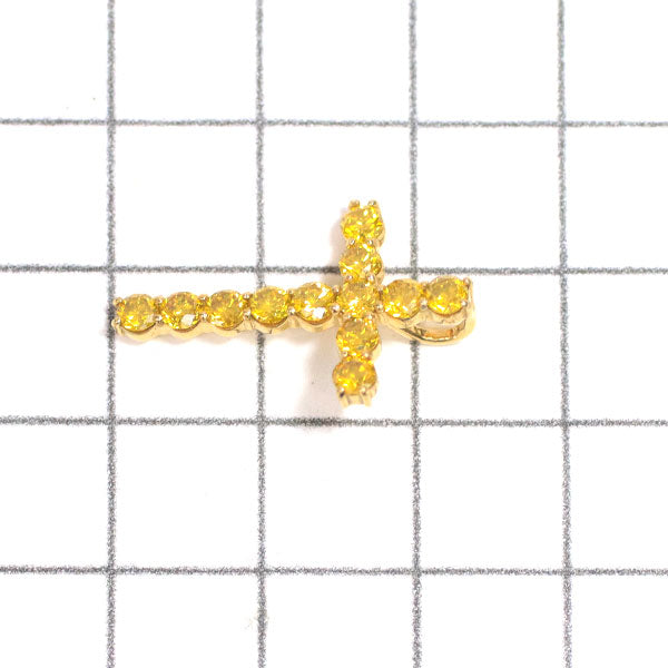 New K18YG Diamond Pendant Top 1.00ct Cross 