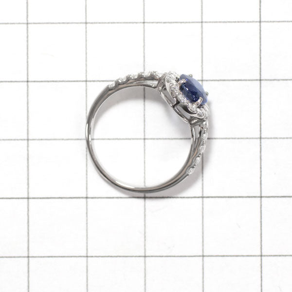New Pt950 Unheated Cornflower Blue Sapphire Rose Cut Diamond Ring 1.53ct D0.40ct [Escore] 