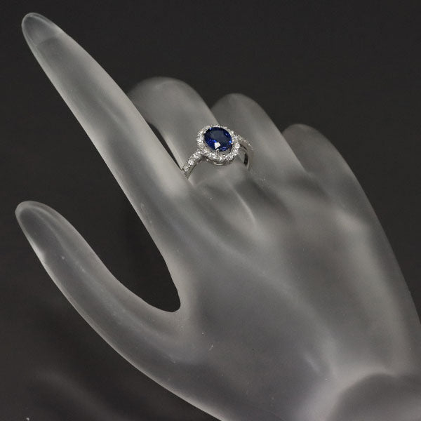 New Pt950 Unheated Cornflower Blue Sapphire Rose Cut Diamond Ring 1.53ct D0.40ct [Escore] 