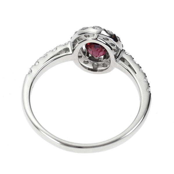 New Pt950 Thai pigeon blood ruby ​​rose cut diamond ring 0.74ct D0.32ct [Escore] 