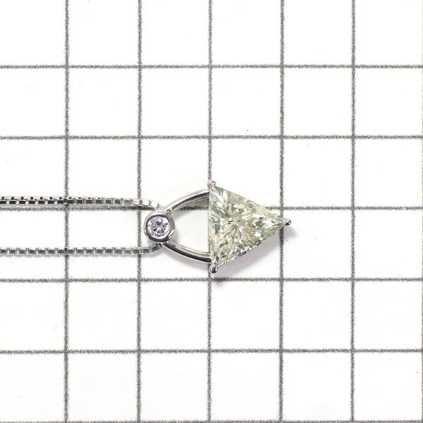 Pt トリリアントカット ダイヤモンド  ペンダントネックレス 2.038ct M SI1 0.12ct