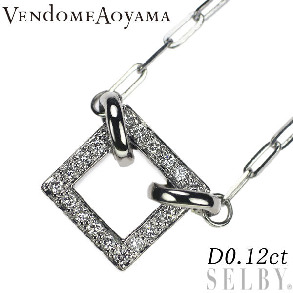 Vendome Aoyama Pt Diamond Pendant Necklace 0.12ct 