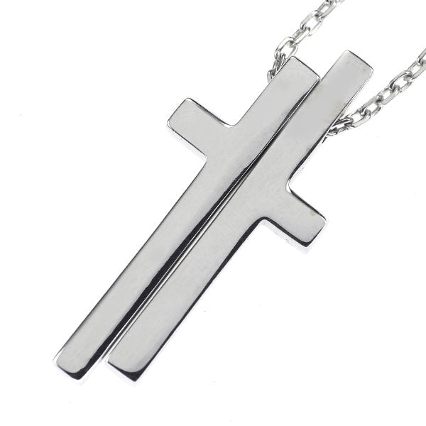 Gucci K18WG pendant necklace separate cross 