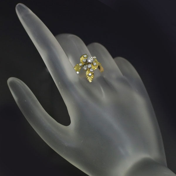 岩倉康二 K18YG/Pt900 ダイヤモンド リング 0.32ct D0.22ct – セルビー 