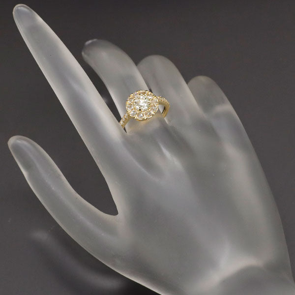 New K18YG Old European Brilliant Cut Diamond Ring 0.837ct VLY SI1 D0.49ct 