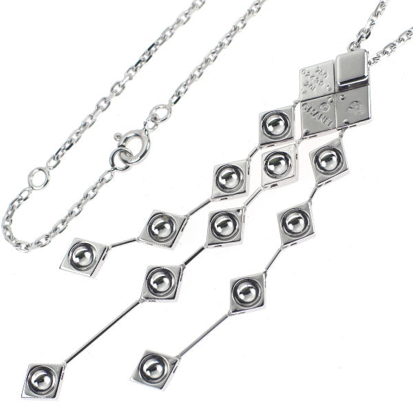 Chanel K18WG Diamond Pendant Necklace Matelasse 