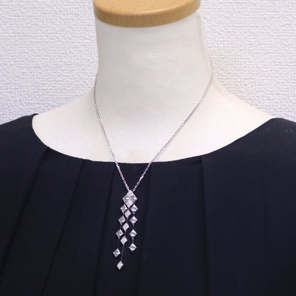 Chanel K18WG Diamond Pendant Necklace Matelasse 