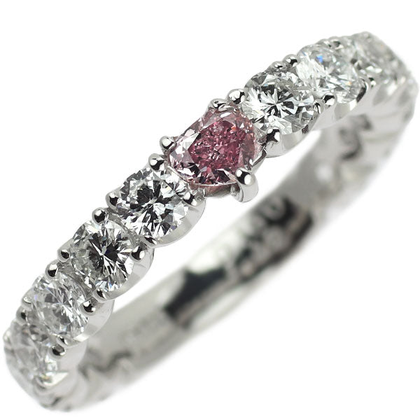 Pt900 Natural Pink Diamond Ring 0.160ct FP SI2 D1.42ct Semi ...