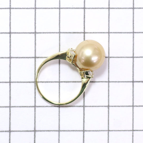 K18YG Golden Pearl Diamond Ring Diameter approx. 12.3mm D0.30ct 