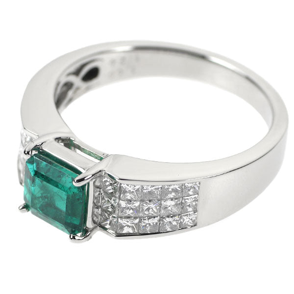 Pt950 Emerald Diamond Ring 1.60ct D1.25ct 