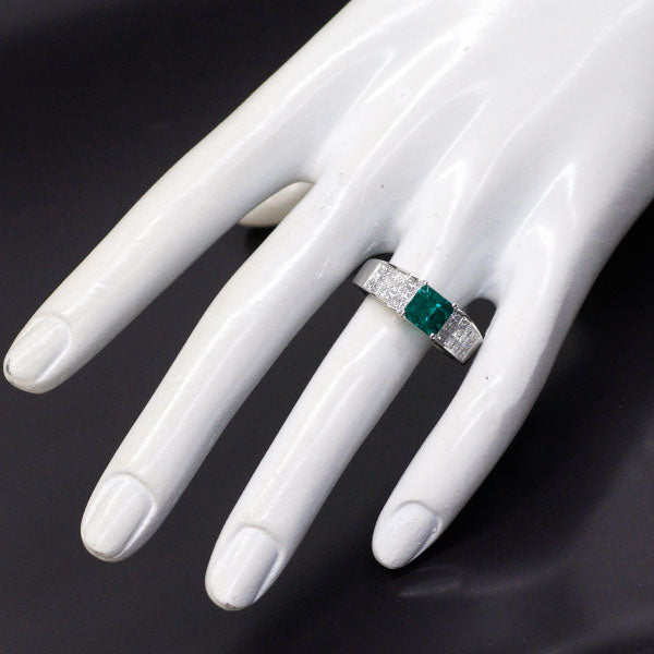 Pt950 Emerald Diamond Ring 1.60ct D1.25ct 