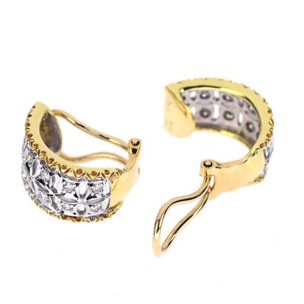 K18YG/WG diamond earrings 0.42ct 