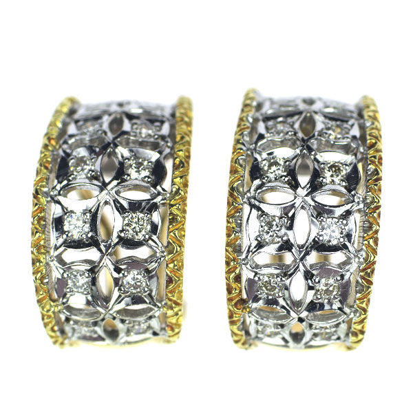 K18YG/WG diamond earrings 0.42ct 