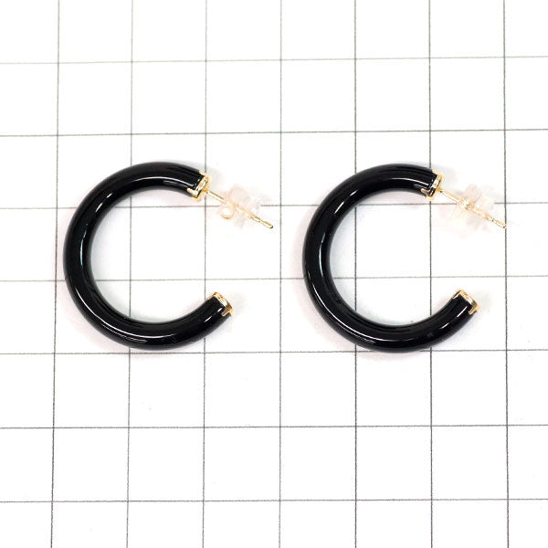 New K18YG Onyx Earrings Hoop 