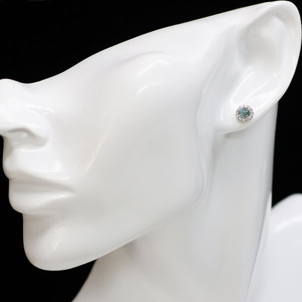 Brand new, rare Pt900 Alexandrite cat's eye diamond earrings 0.80ct D0.18ct 