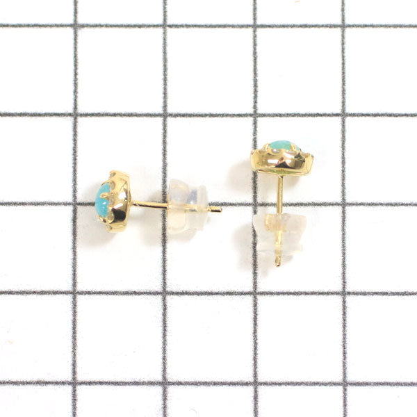 New K18YG Paraiba Tourmaline Diamond Earrings 0.44ct D0.18ct Rare 