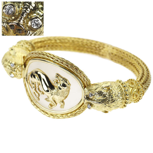 Ilias Lalaounis K18YG Quartz Diamond Bangle 