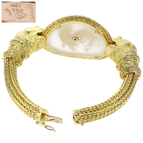 Ilias Lalaounis K18YG Quartz Diamond Bangle 