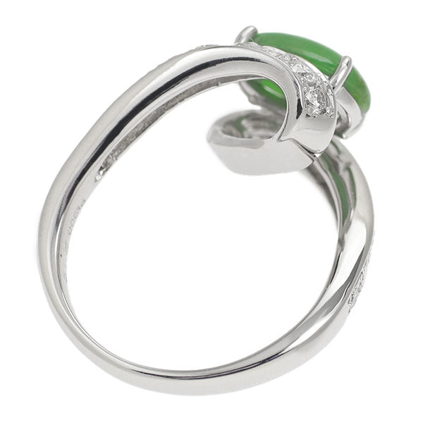 Pt900 Jade Diamond Ring 2.19ct D0.80ct 