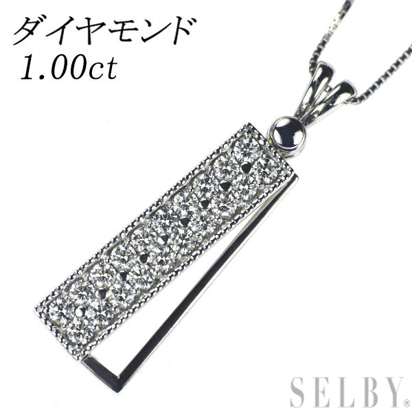 K18WG ダイヤモンド ペンダントネックレス 1.00ct