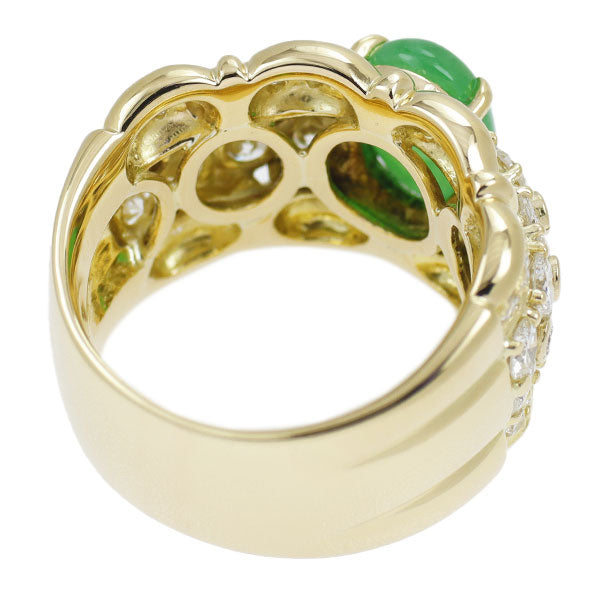 K18YG Jade Diamond Ring 2.928ct D2.33ct 