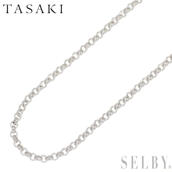 Tasaki Pearl K18WG Half Round Chain Necklace ~50cm 