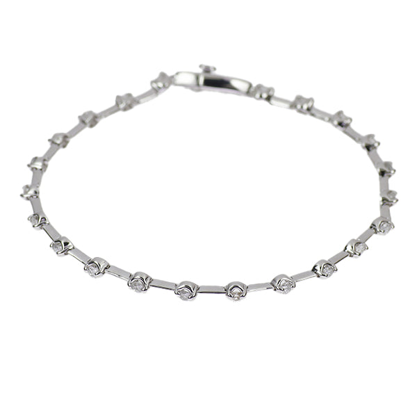 K18WG diamond bracelet 1.00ct 