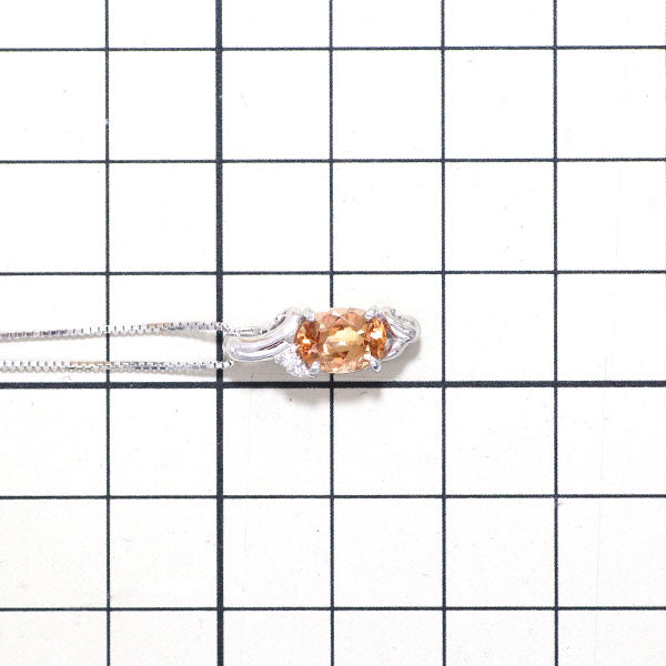 希少 K18WG インペリアルトパーズ ダイヤモンド ペンダントネックレス 1.25ct D0.02ct