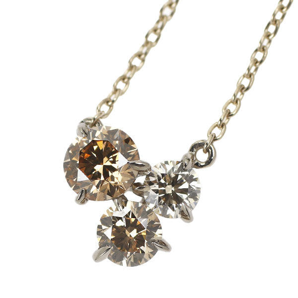 Kashikei K18BG Brown Diamond Pendant Necklace 0.55ct Solid 