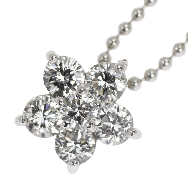 Ponte Vecchio K18WG Diamond Pendant Necklace 0.50ct Flower 