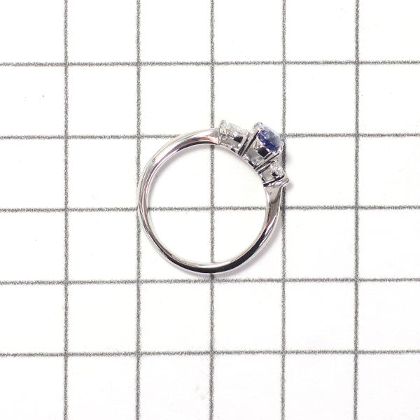 Pt900 Sapphire Diamond Ring 0.84ct D0.22ct 