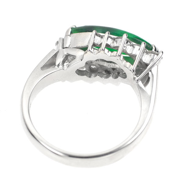 K18WG Jade Diamond Ring 1.77ct D0.50ct 