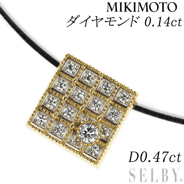 MIKIMOTO K18YG/WG Diamond Omega Necklace 0.14ct D0.47ct 2WAY Reversible 