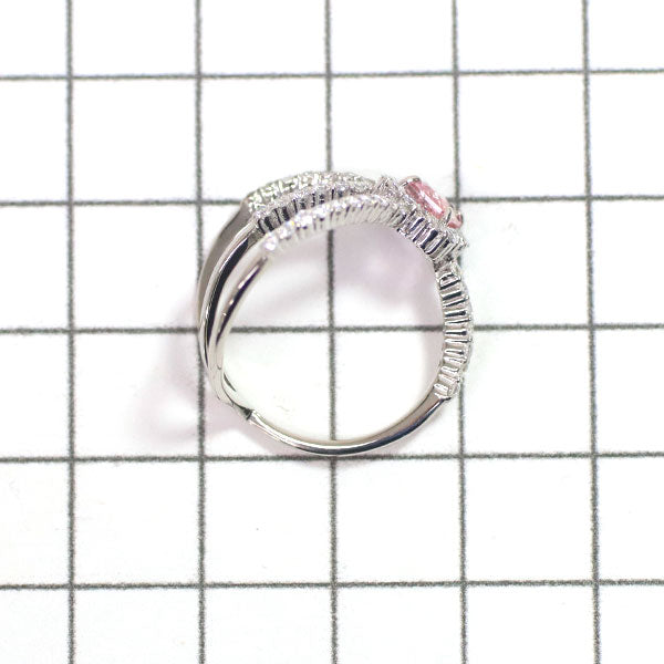Pt900 Pink Sapphire Diamond Ring 0.783ct D0.47ct 