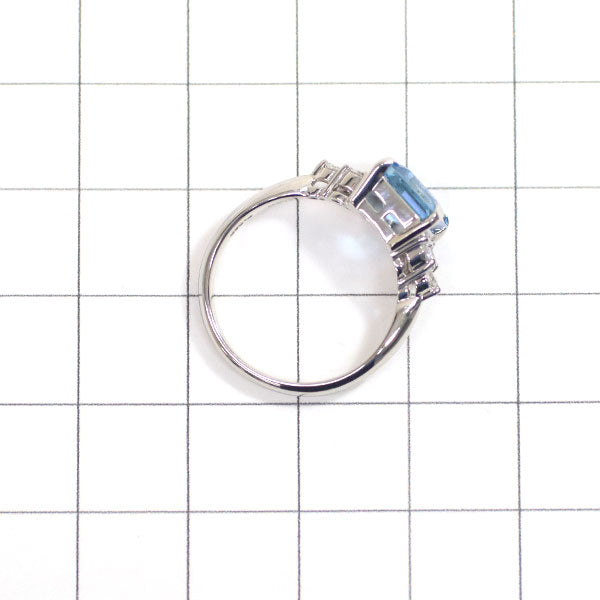 Pt900 Aquamarine Diamond Ring 1.75ct D0.23ct 