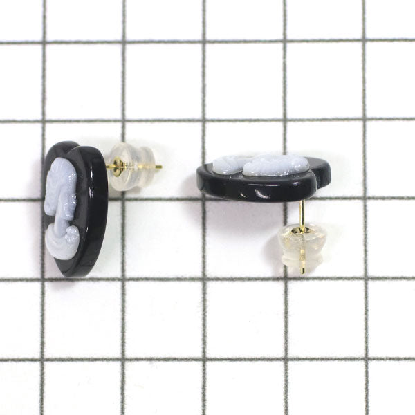新品 K18YG オニキス シェル ピアス ハート