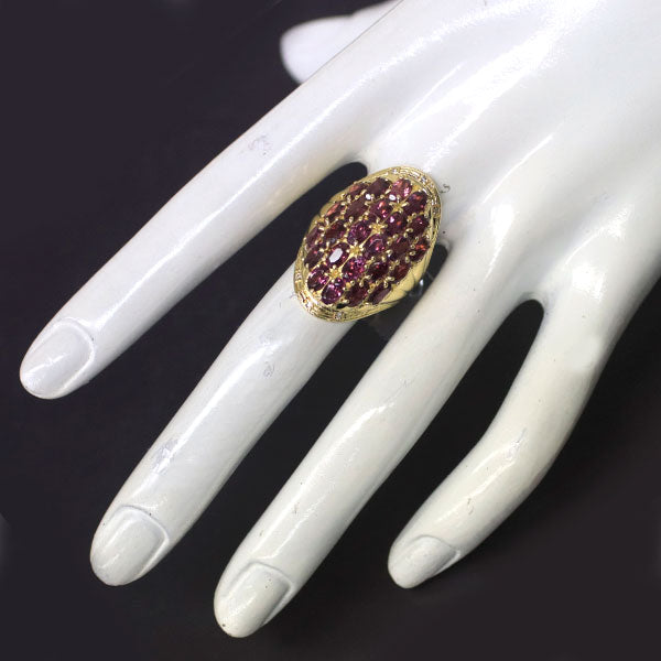 K18YG Rhodolite Garnet Diamond Ring 7.35ct D0.03ct 