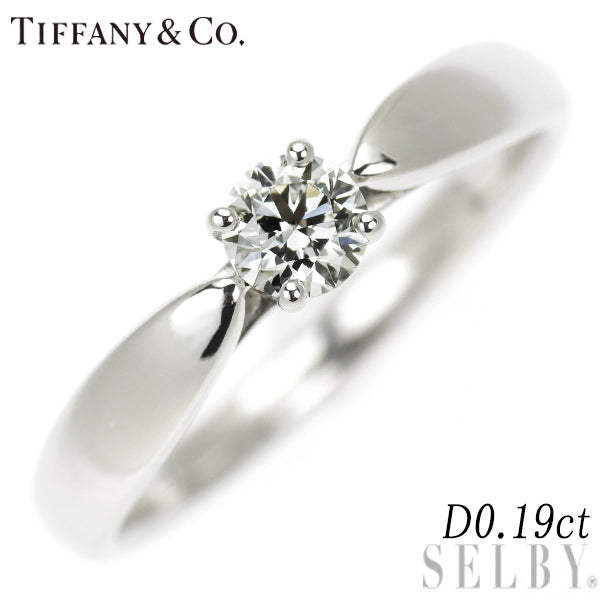 Tiffany Pt950 Diamond Ring 0.19ct Harmony 