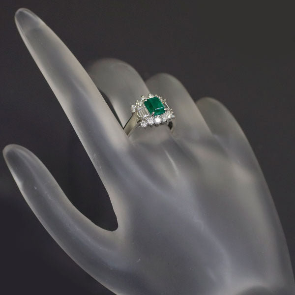 リング(指輪)Pt900 エメラルド ダイヤモンド リング 0.85ct D0